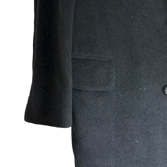 LANVIN CLASSIQUE Pure Wool Overcoat 48R Italy Black Luxury Designer Long Coat - Picture 10 of 16